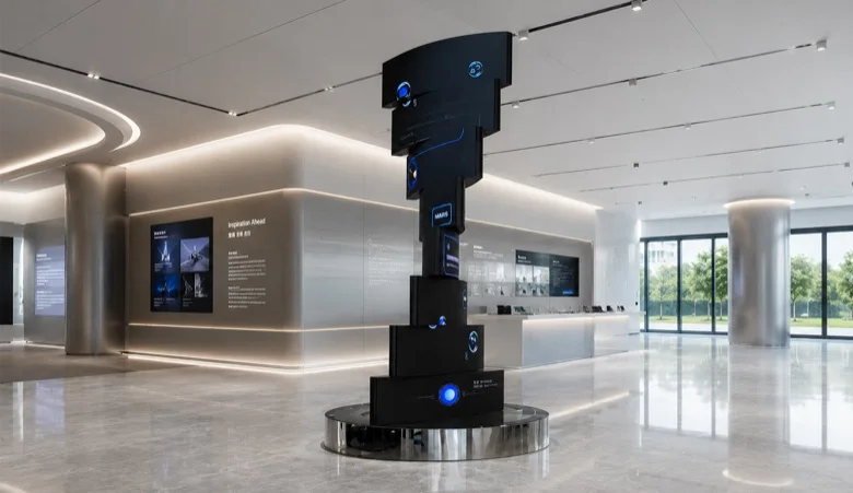 Home Eight-layer double-sided rotating LED tower installed at a corporate brand campus in Dongguan